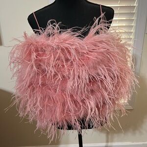 Banana Republic Pink Ostrich Feathered Top